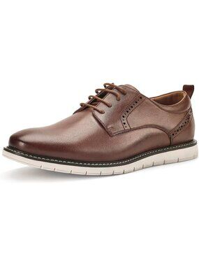 Men's Brown Wingtip Casual Leather Lace Up Fit Brogue Oxford Dress Shoes